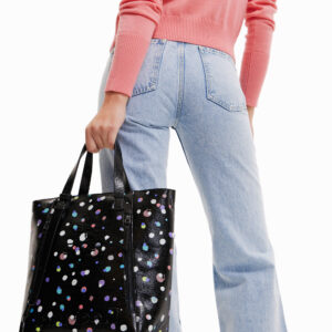 Large polka dot shopper bag